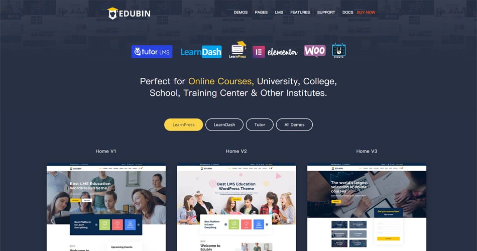 教育，学习管理系统主题 Edubin V5.0.8 - 赢聚网